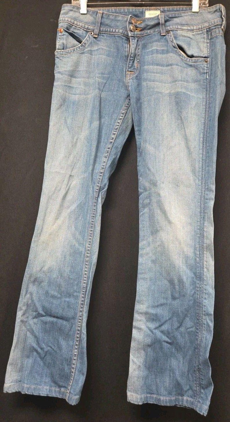 Hudson Bootcut Jeans 30 Low Rise Light Wash Denim Signature Klappentasche Y2K 2000 Bild 1