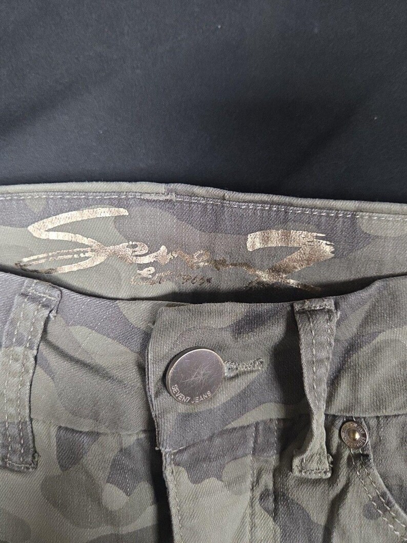 Seven7 Jeans Damen 4 Green Camo Light Wash High Rise Skinny Jeans Bild 3