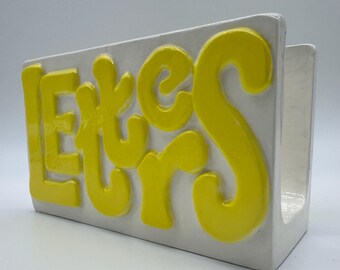 Sunny 1980s Vintage Ceramic Letter Holder Retro Bubble Font