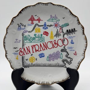Vintage 1991 Ceramic San Francisco 8” Souvenir Plate