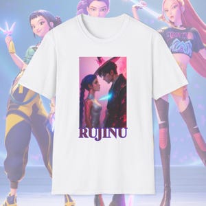 Kpop Rujinu Demon Hunters Unisex T-Shirt - Jinu Manga Shirt, Rumi Jinu, Saja Boys, Korean Pop Lover Gift, Kpop Huntrix Merch, Kpop Apparel