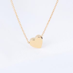 Heart Necklace | 14K 18K Solid Gold Minimalist Women&#39;s Heart Pendant