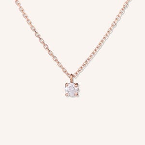 Lab Grown Diamond Solitaire Necklace - 14K 18K Gold Pendant