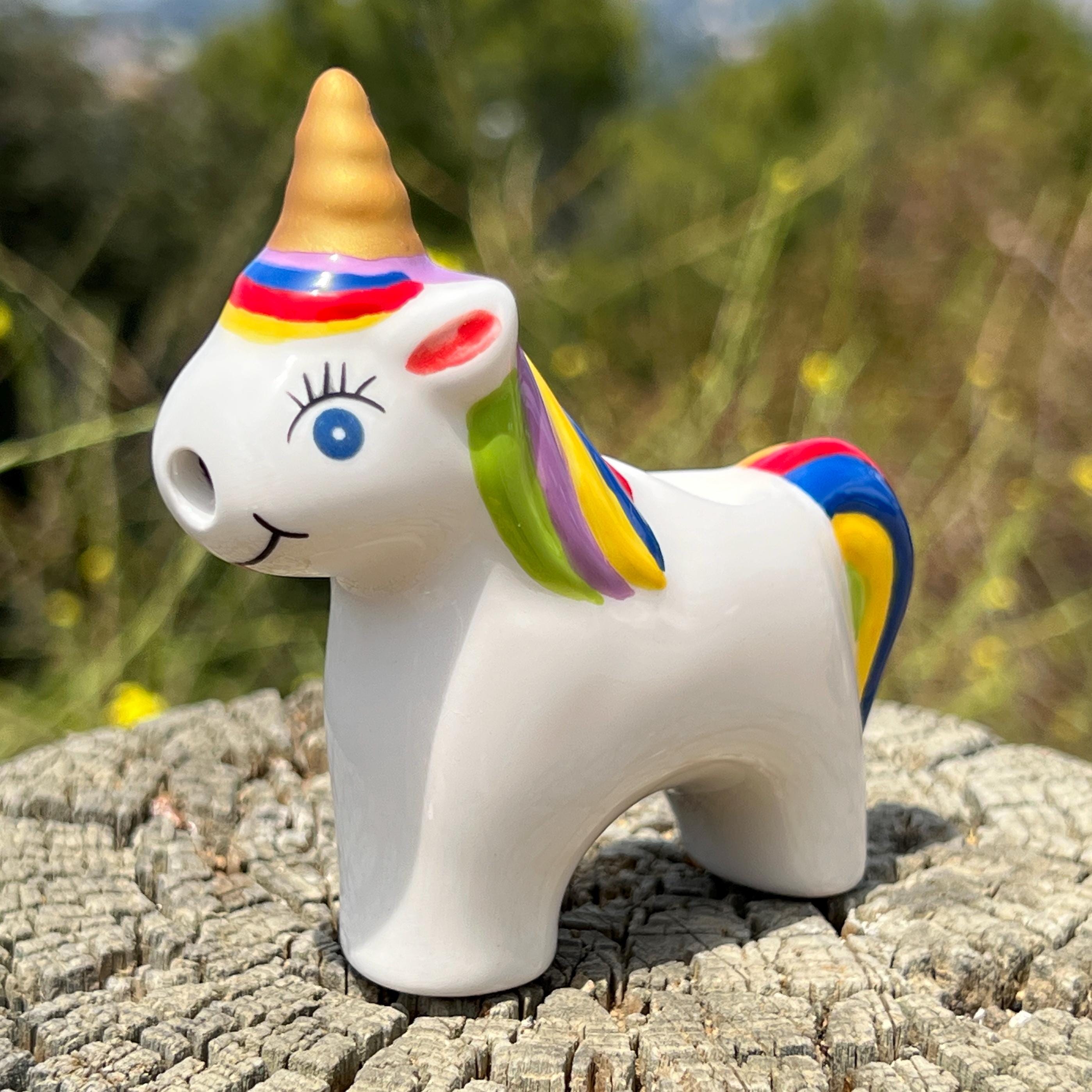 Ceramic Unicorn Pipe - Handmade Smoking Accessories