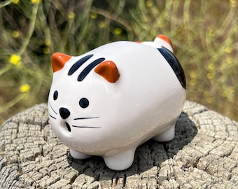 Ceramic Fat Cat Pipe - Handmade Smoking Accessories