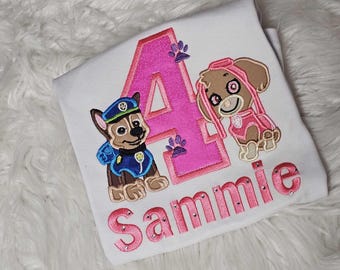 Paw Puppy Birthday Shirt, Puppy Heroes, Custom Birthday Shirt, Personalized Smash Cake tee