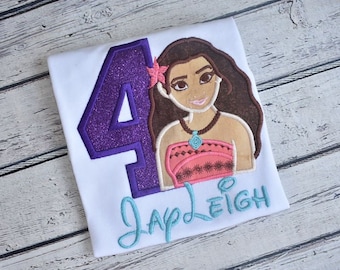 Hawaiian Girl Shirt, Personalized, Personalized Birthday Shirt, Cake Smash Shirt, Birthday, Moana, Girls Birthday Shirt, Girls, T Shirt,