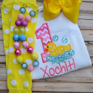 Rubber Ducky Appliqued Shirt, bodysuit, Girls shirt, personalized