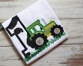 Farmer 1st Birthday Bodysuit, Boys birthday shirt, Personalized Birthday shirt