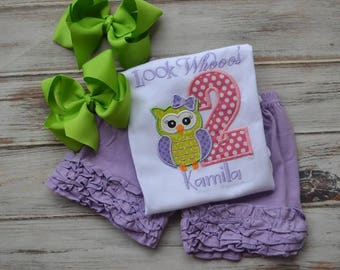 Look Whoo's 2 Shirt, Owl Shirt, Owl Bodysuit, 1st Birthday shirt, Cake Smash Outfit, Smash Cake, Birthday Shirt, Girls Birthday Shirt,