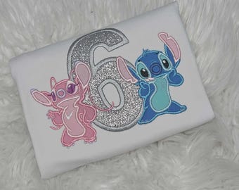 Blue Alien Birthday Shirt, Stitch, Embroidered Shirt, Smash Cake Birthday Outfit,