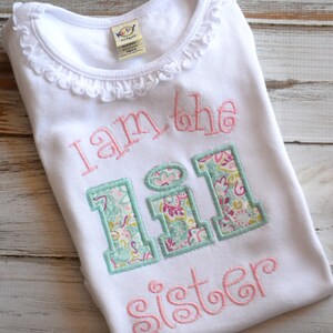 Little Sister Shirt, Embroidered, Personalized Girls Shirt, Big Sister Shirt, Newborn Baby Bodysuit,