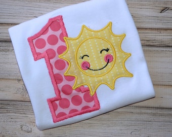 Camiseta de cumpleaños sol, personalizado cumpleaños mono o camisa, niñas