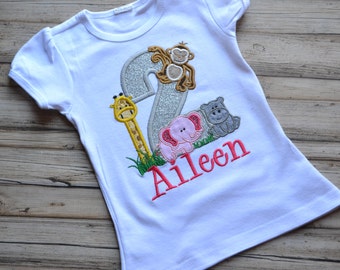 Jungle Birthday Shirt, Zoo Birthday Shirt, Girls Birthday Shirt, Girls Bodysuit, Smash cake, cake Smash