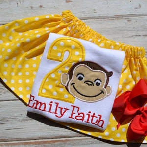Curious Monkey Appliqued Birthday Shirt, Cake Smash Outfit, Birthday set, George Birthday Shirt, Boys Birthday Shirt, 1st, First Birthday T