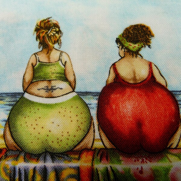 Does this apple make my butt look big... Cotton Fabric TREASURY ITEM