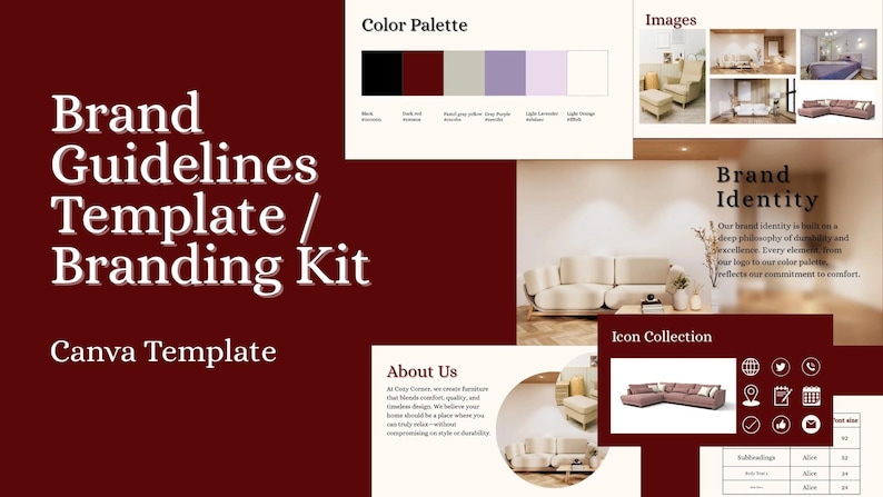 Brand Guidelines Template | Canva Template | Branding Kit Template ...