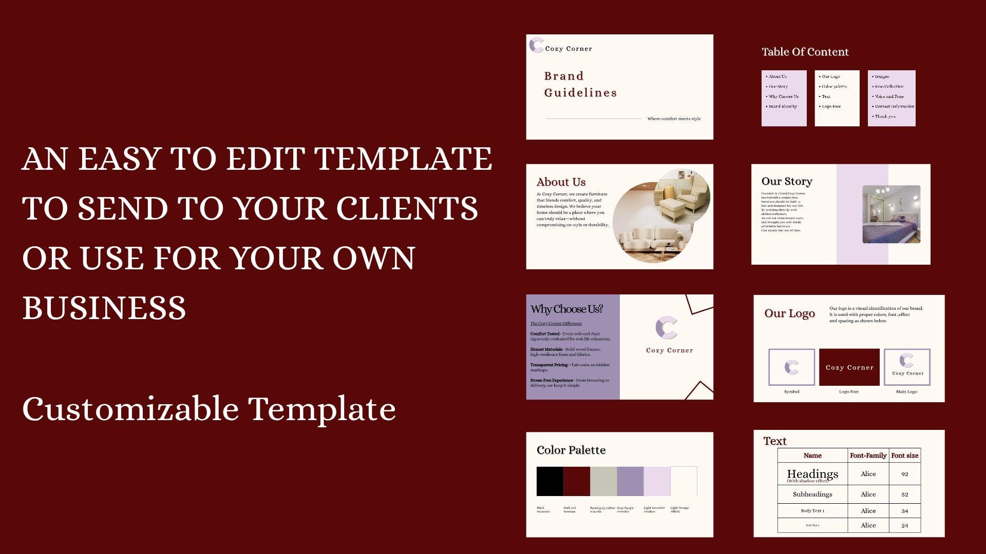 Brand Guidelines Template | Canva Template | Branding Kit Template ...
