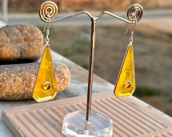 Yellow Sapphire Dangle Earrings: Handmade Sterling Silver Gemstone Jewelry