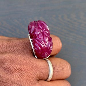 Ruby quartz Ring : Handmade silver jewelry , women chunky ring .