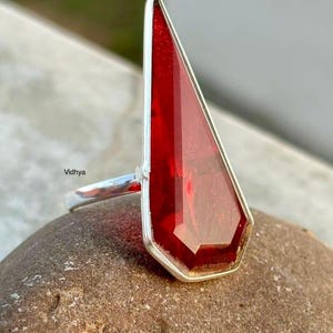 Ruby Silver Ring ,Sterling Silver Ruby Ring ,July Birthstone Jewelry ,Natural Ruby Ring for Women – Handmade Gift for Her , Beautiful Ring .