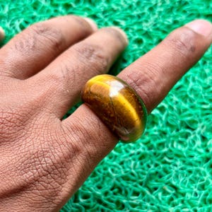 Tigerauge Stein Ring - Unisex Schmuck.