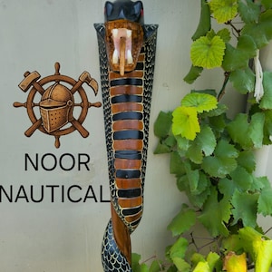 Hand-Carved Wooden Cobra Snake Walking Stick - Handmade Animal Cane, Unique Wooden Walking Cane, Snake Handle Cane, Custom Gift for Him&quot;