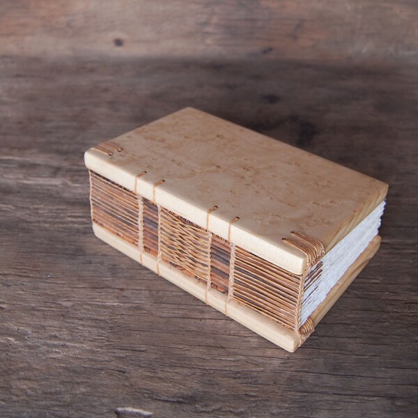 bird's eye maple journal - handmade blank wood book / unique wedding gift woodland rustic natural garden yellow rust / ready to ship