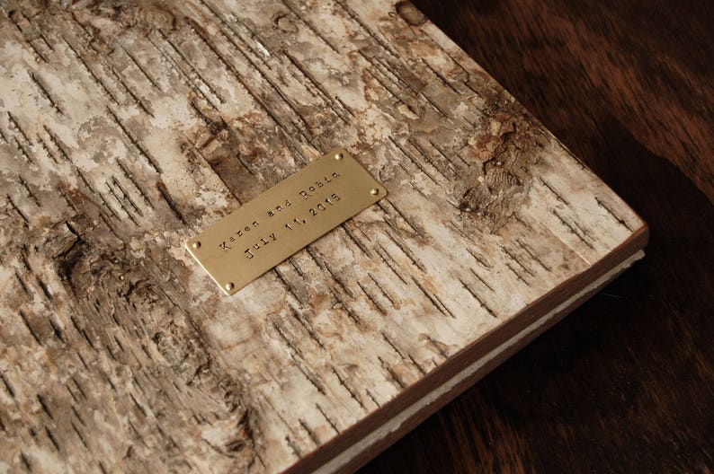 birch bark wedding guest book handmade rustic journal wood book rustic cabin guestbook unique wedding gift sketchbook made to order