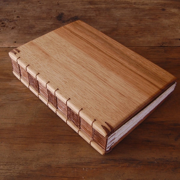handmade journal - unique hickory wood book - rustic wedding guest book - cabin guestbook brown yellow fall woodland neutral / ready to ship