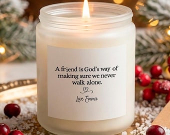 Christian Friendship Candle, Faith Gift for Friend, Religious Encouragement Gift, Spiritual Candle for Best Friend, Inspirational Home Decor