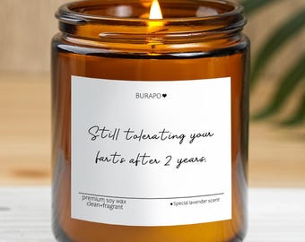 Vous tolérez toujours vos pets après 2 ans, bougie de soja parfumée, cadeaux d'anniversaire de mariage en coton, cadeau de 2e anniversaire, cadeau d'anniversaire de 2 ans