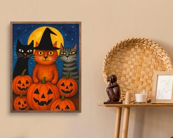 Halloween Cats under the Full Moon –  Digital Download