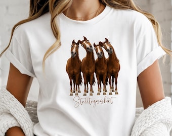 Funny horse-themed t-shirt for women - Humorous women's t-shirt - Gift for horse lovers - T-shirt for riders