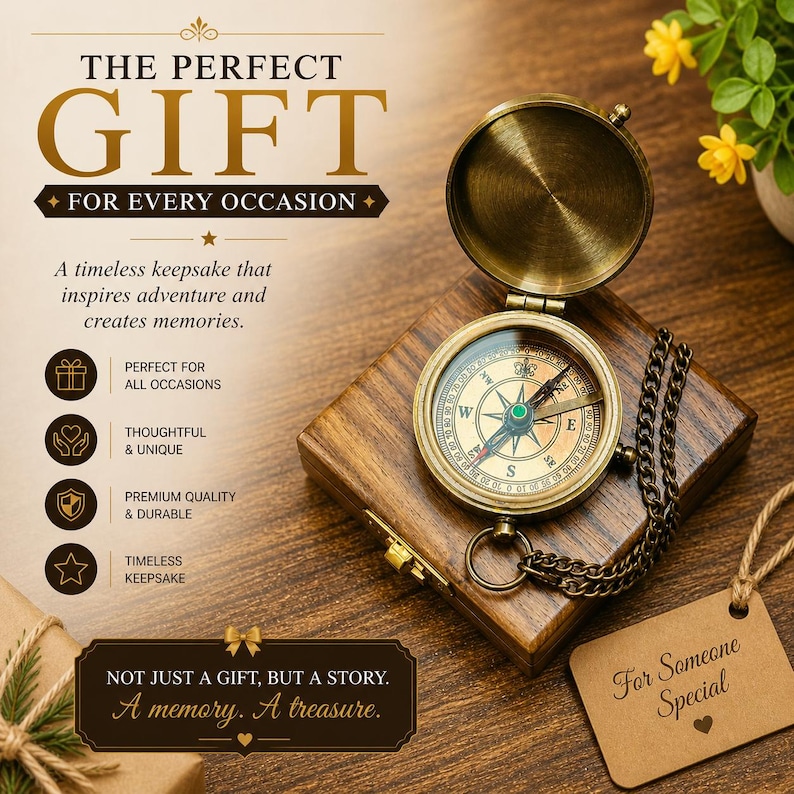 Compass Personalized, Anniversary, Birthday, Groomsmen Gift for Him ...