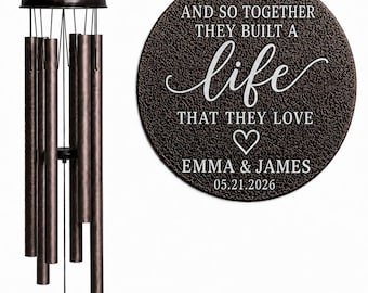 Wedding Wind Chime Personalized, And So Together Wind Chimes, Custom Weddings Gift, Anniversary Gifts