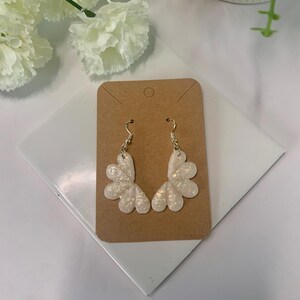 Iridescent Dangle Earrings | Sparkly Drop Earrings | Lightweight Handmade Statement Jewelry | Gift for Her | Polymer Clay Earrings