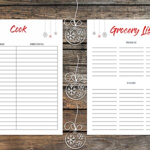 2020 Christmas Planner Printable Holiday Planner Weekly Planner Shopping List Recipe Cards Gift List Planning Kit Organizer image 5