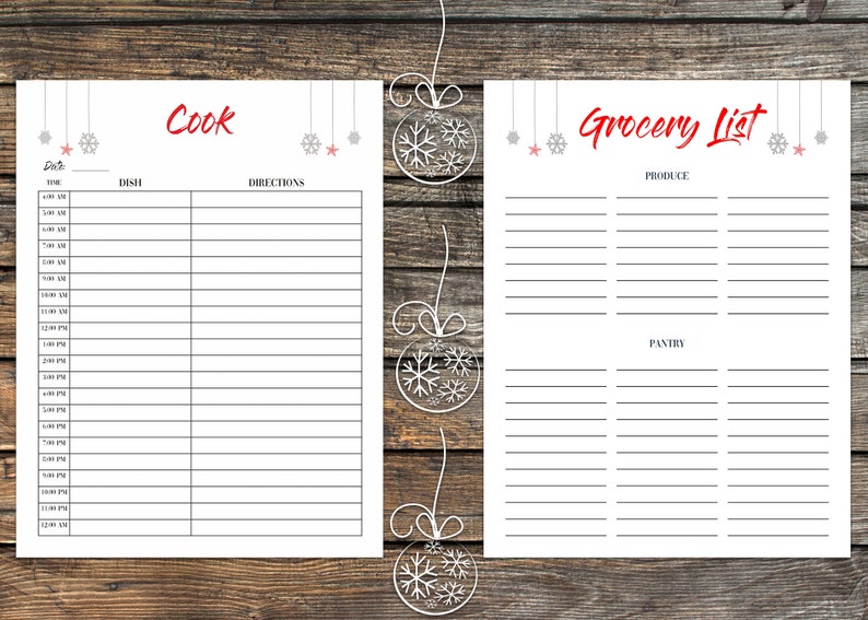 2020 Christmas Planner Printable Holiday Planner Weekly Planner Shopping List Recipe Cards Gift List Planning Kit Organizer image 5