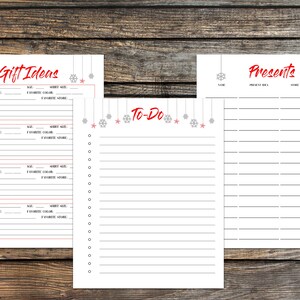 2020 Christmas Planner Printable Holiday Planner Weekly Planner Shopping List Recipe Cards Gift List Planning Kit Organizer image 9