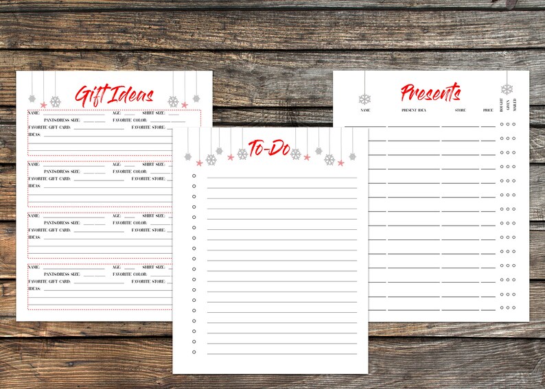 2020 Christmas Planner Printable Holiday Planner Weekly Planner Shopping List Recipe Cards Gift List Planning Kit Organizer image 9