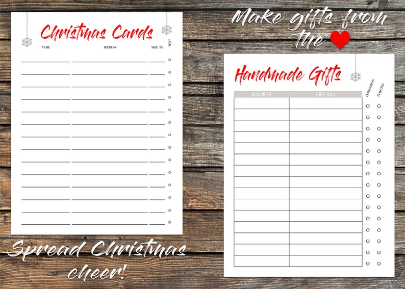 2020 Christmas Planner Printable Holiday Planner Weekly Planner Shopping List Recipe Cards Gift List Planning Kit Organizer image 4