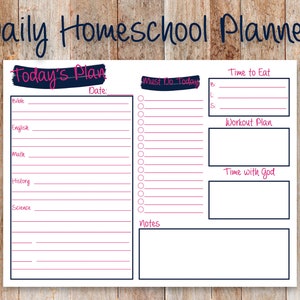 Printable Daily Homeschool Planner