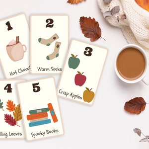 Printable Fall Alphabet and Numbers Flashcards