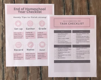End of Homeschool Year Checklist Printable