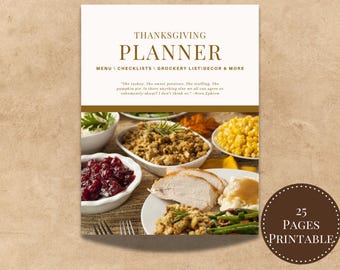 Thanksgiving Dinner Planner: Menu, Checklists, Recipes (Printable)