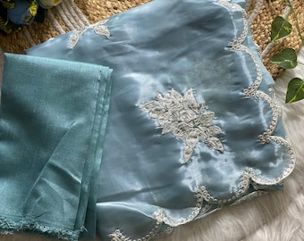 New zimmy chu designer heavy embrodery work saree