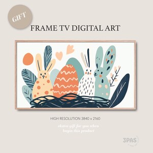 Påskägg och kanin i boet I Vår I Målning Affisch I Vintage I TV-konst I Samsung The Frame