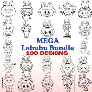 100 Labubu Design SVG Bundle: Stickers, Clipart, Vectors (Cricut Files), Labubu Png, sublimation, silhouette