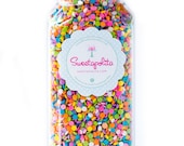 16oz (2 cups) Bottle Pastel Sequin Sprinkles, Gluten-Free, Edible Sequins, Pastel Quins, Confetti Sprinkles